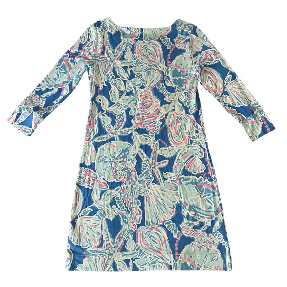Lilly Pulitzer UPF 50 + Cotton SOPHIE DRESS Bay Blue Pink Into the Deep S - Picture 4 of 7